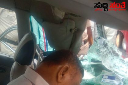 ಕಾರು ಬಸ್ ನಡುವೆ ಅಪಘಾತ ಚಾಲಕ ಸಾವು – ಅಪಘಾತದ ರಭಸಕ್ಕೆ ನುಜ್ಜುಗುಜ್ಜಾದ ಕಾರು…..
