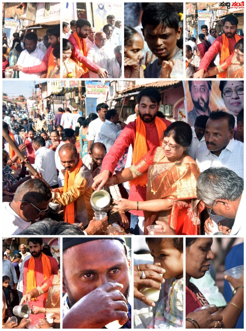 ಭಕ್ತರಿಗೆ ಉಚಿತವಾಗಿ ಮಜ್ಜಿಗೆ ನೀಡಿ ಅಪ್ಪನ ಜಾತ್ರೆ ಮಾಡಿದ ನಿತಿನ ಇಂಡಿ – ಅರ್ಥಪೂರ್ಣ ನಿತಿನ ಇಂಡಿಯವರ ಕಾರ್ಯಕ್ರಮಕ್ಕೆ ಸಾಕ್ಷಿಯಾದ್ರು ಕೇಂದ್ರ ಸಚಿವ ಪ್ರಹ್ಲಾದ್ ಜೋಶಿ,ಮಾಜಿ ಶಾಸಕಿ ಸೀಮಾ ಮಸೂತಿ…..ಬಿಸಿಲಿನ ಬೇಗೆಯ ನಡುವೆ ಕೂಲ್ ಕೂಲ್ ಆದ್ರು ಭಕ್ತರು…..